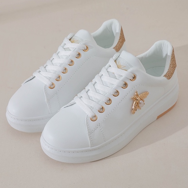 [Original Ber-Hologram] SNEAKYSHOES DOSAN SNEAKERS WANITA FASHION IMPORT MOTIF LEBAH DUA WARNA KOREA IMPORT PREMIUM - A81