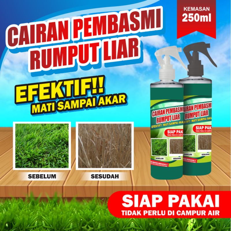 Cairan Pembasmi Rumput liar Ampuh 100% sampai akarnya  kemasan spray 250ml