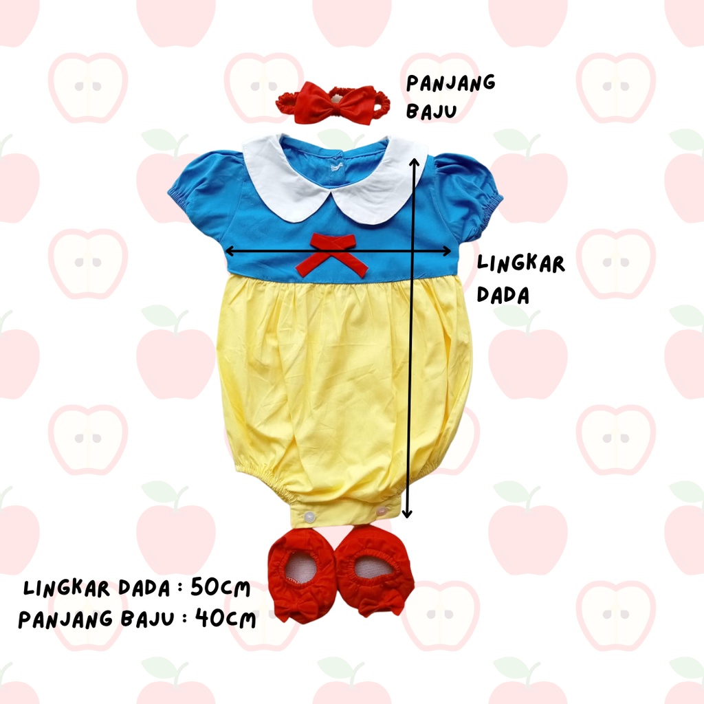 jumper bayi perempuan snow white romper bayi anak perempuan romper balita cewek 0 6 12 bulan 3 -12 bulan 1 tahun