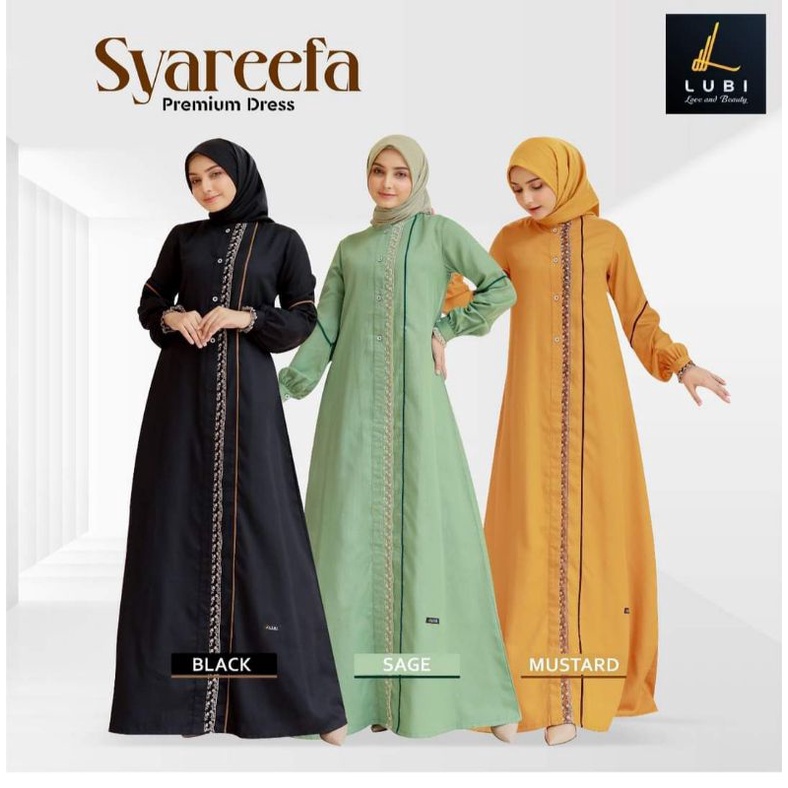 Gamis Lubi terbaru / Lubi syareefa / gamis hitam / gamis kondangan