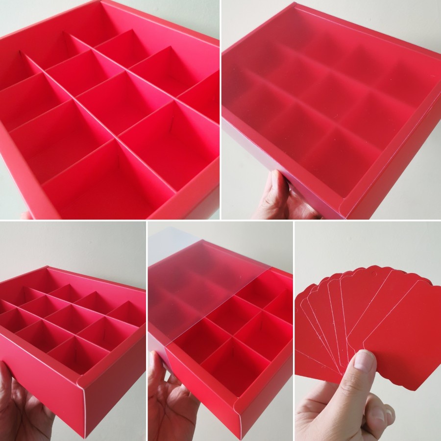 

(5pcs) kardus packaging eggtart sekat 12 kotak mooncake dus hampers packaging kardus kue pie mini size 6x6cm