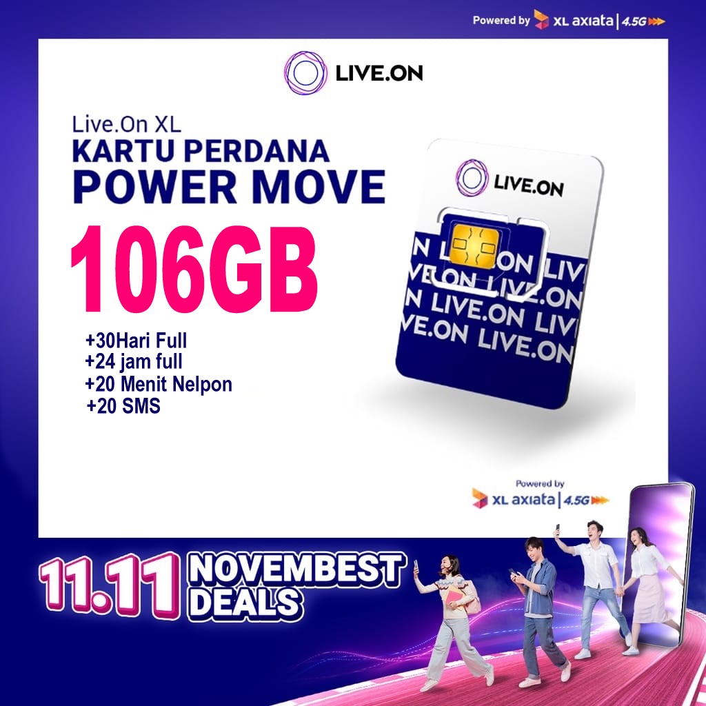 Kartu Perdana xl live on 106Gb unlimited Bayar COD