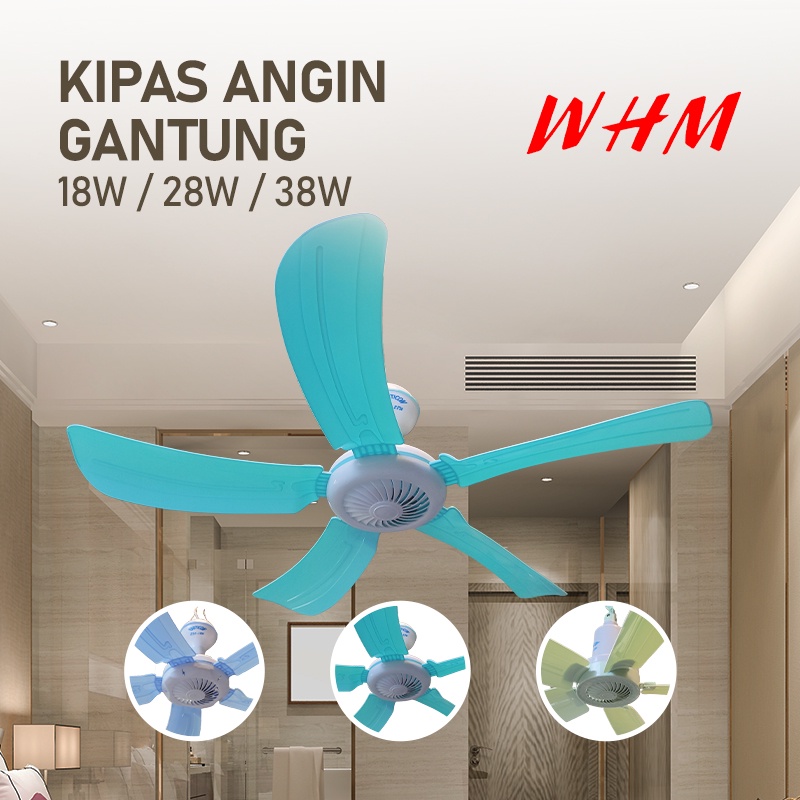 MURAH KIPAS ANGIN GANTUNG/KIPAS ANGIN PLAFON MINI FAN 5 BALING-BALING 18W 28W DAN 38W