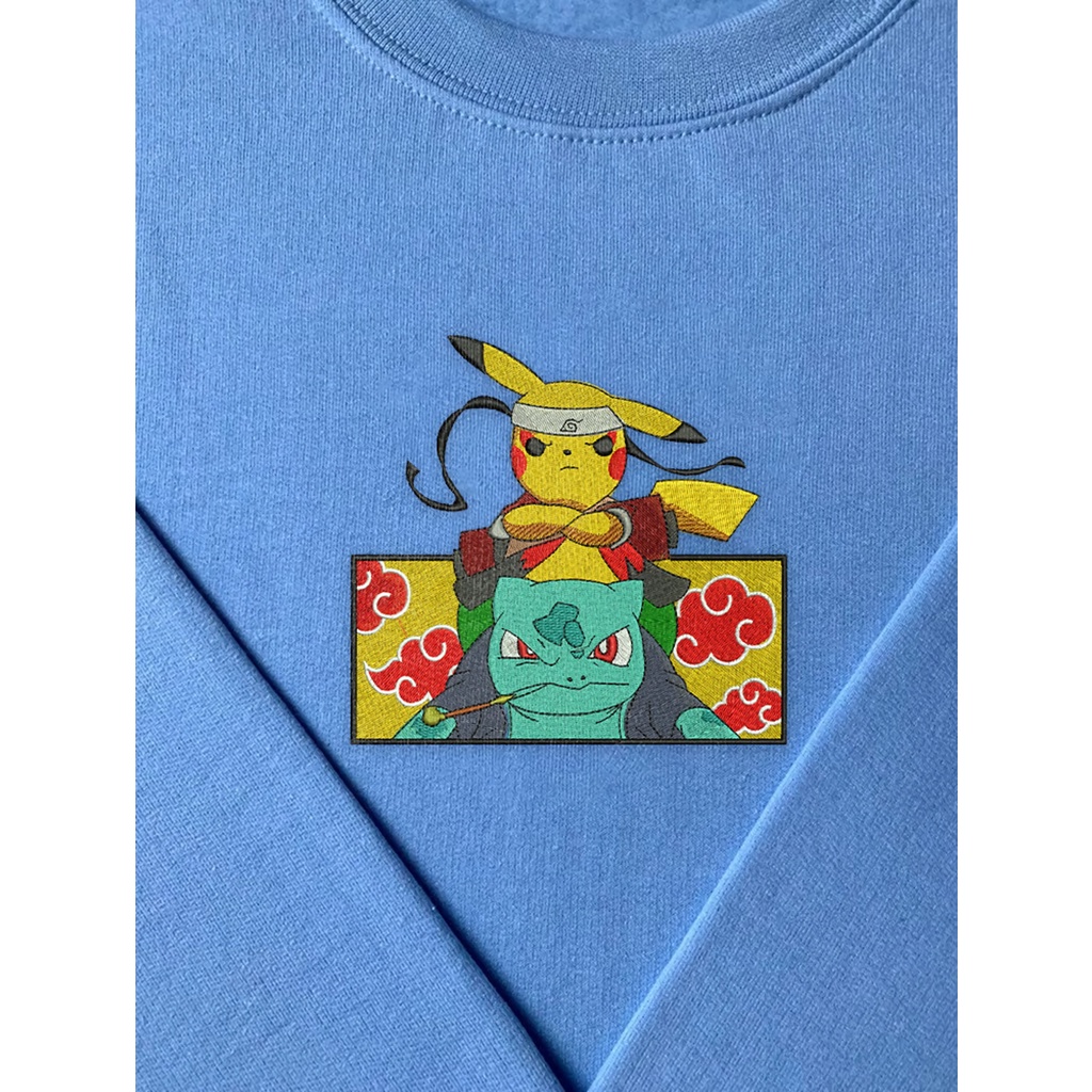 Crewneck Pikachu Shippuden Embroidery Premium Unisex