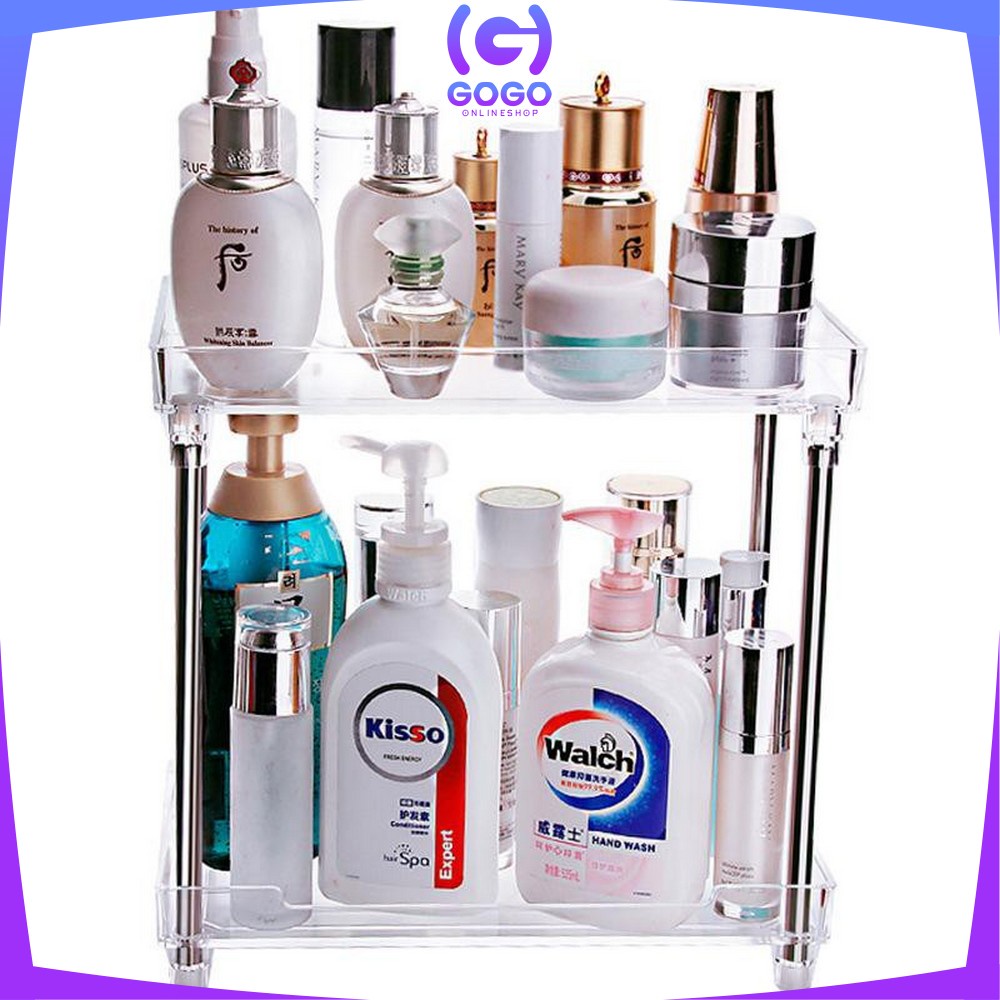GOGO-K15 Rak Kosmetik Acrylic 2 / 3 Tingkat Serbaguna Rak Penyimpanan Multifungsi / Make up organizer