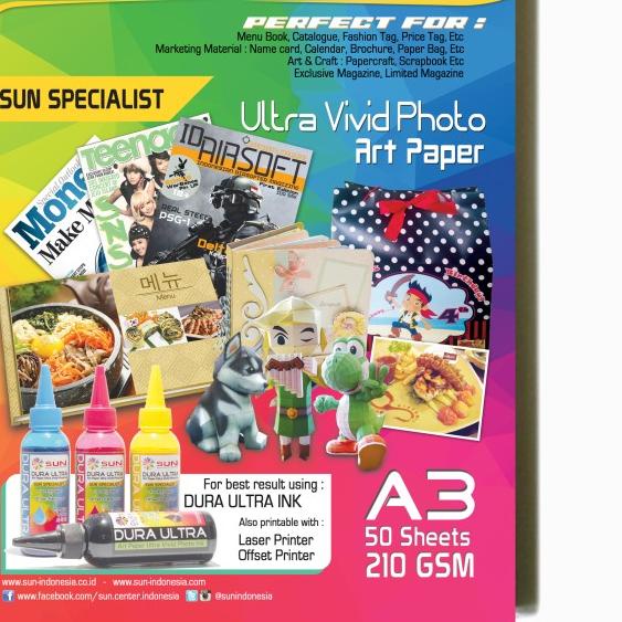 

SUN ART PAPER 210 GSM A3 (50 Lembar)
