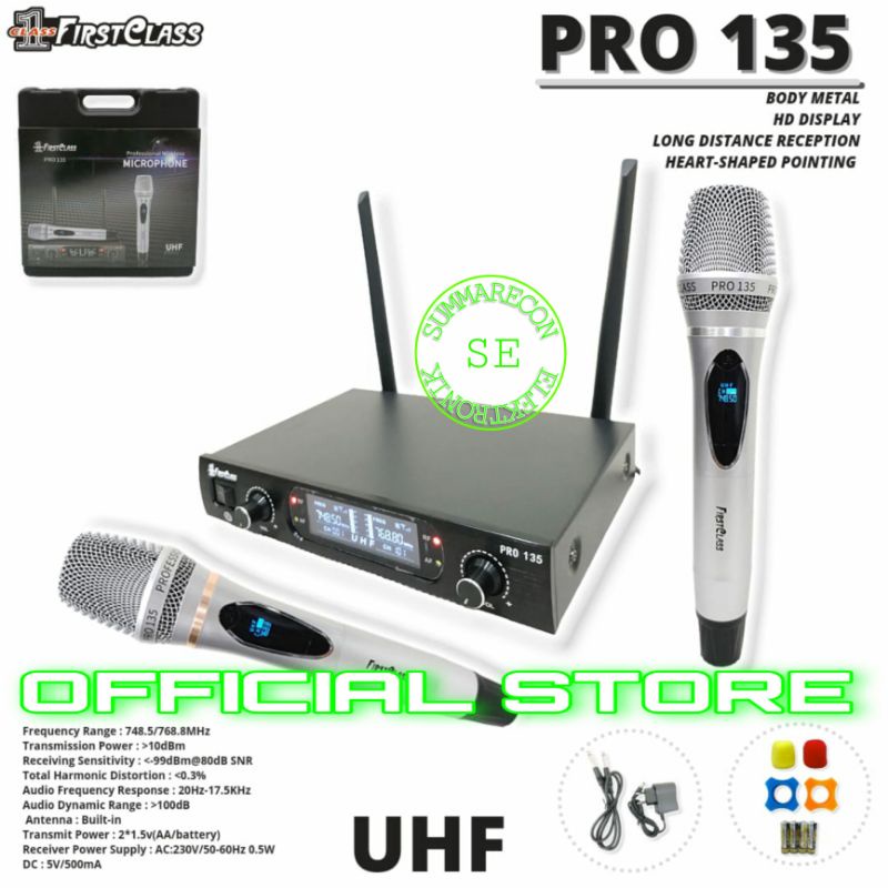 mic wireless firstclass pro 135 microphone mic karaoke