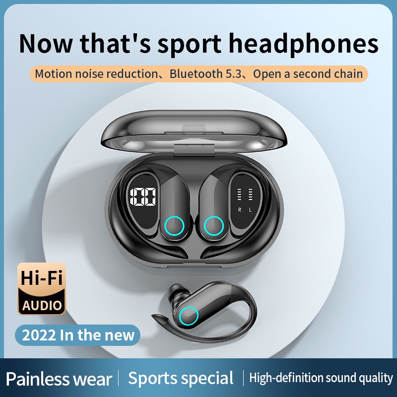 Matei Headset Bluetooth Earphone TWS Wireless Olahraga Earphone LED Earbud 9D Bluetooth G37  Dengan Mic sport bass