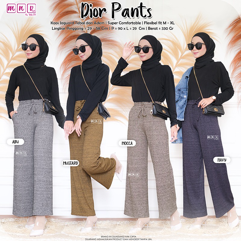 Dior Pants Berlabel ORI Raqumi Hijab bahan Kaos Jaguard tebal dan adem super Comfortable Flexibel fi