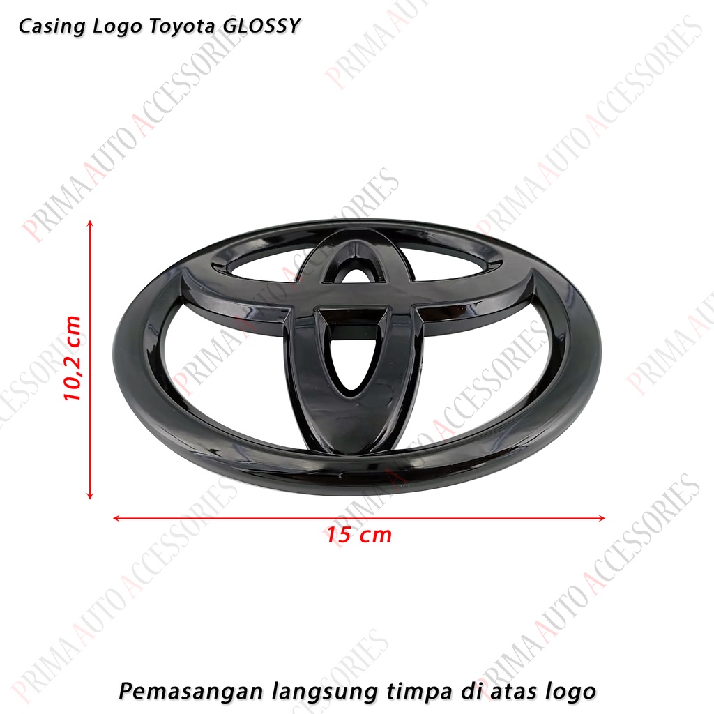 Casing Logo Toyota Hitam Glossy 15 cm