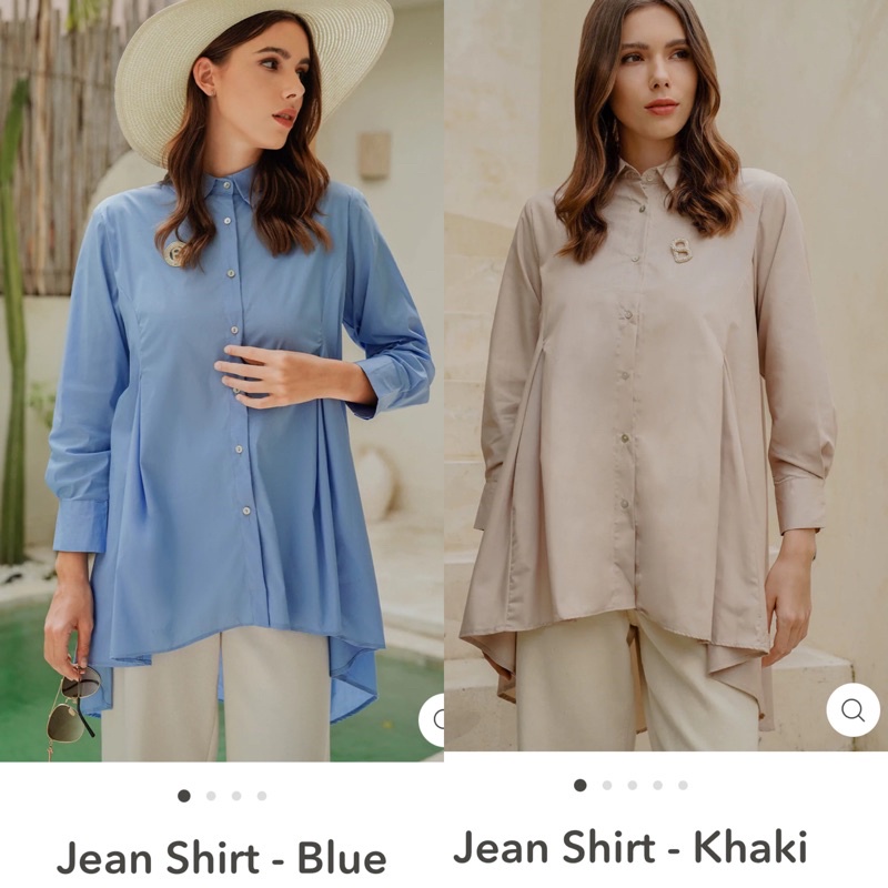 Jean Shirt Blue Khaki Benang jarum benangjarum S M L XL buttonscarves nada series voal fis frozen dr