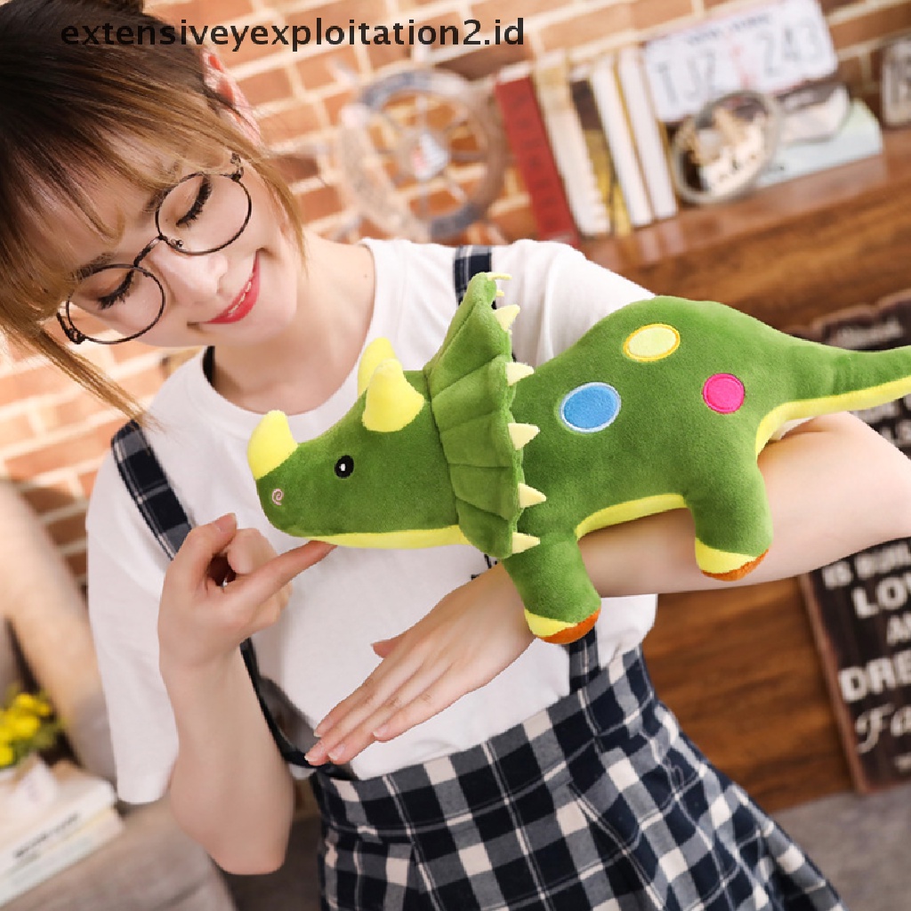 Mainan Boneka Dinosaurus Triceratops Bahan Plush Ukuran 40cm Untuk Hadiah