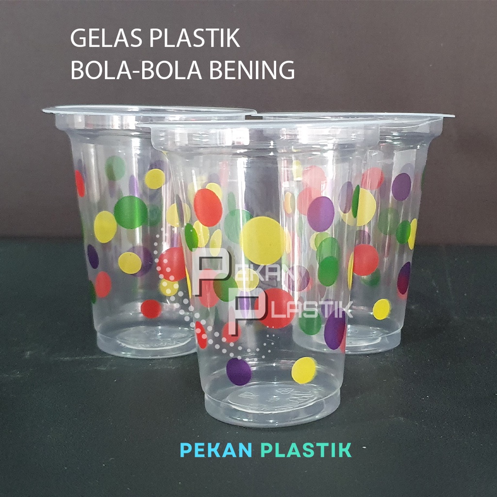 Jual Gelas Plastik Cup Bola Bola Polkadot Bening Shopee Indonesia 6789