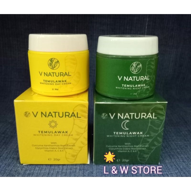 V Natural Temulawak Day Cream &amp; Night Cream 20gr BPOM