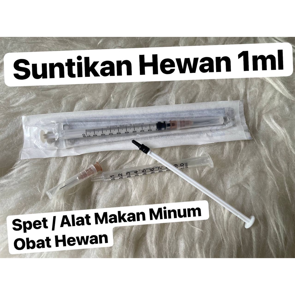 Suntikan Hewan Suntikan Hewan 1ml 1cc Alat Spet / Minum Hewan Spuit