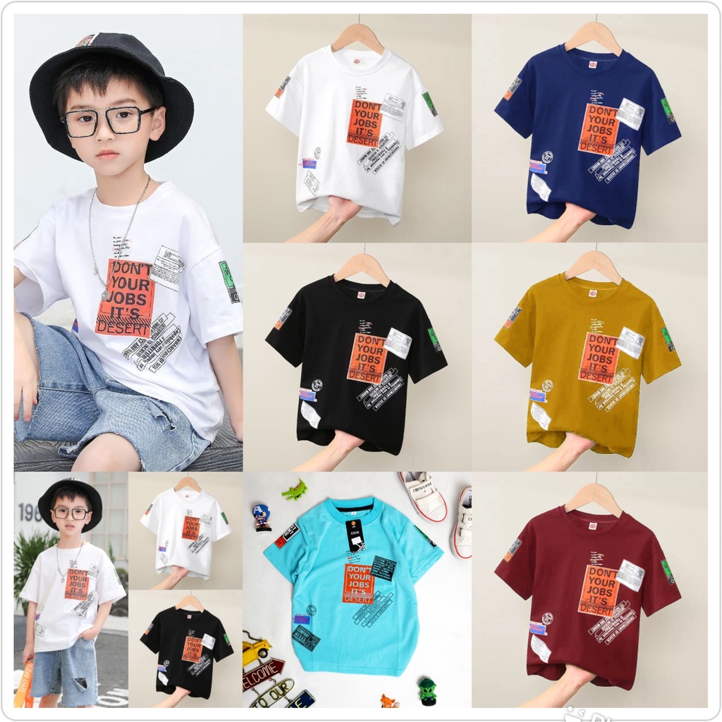 T-shirt Anak Laki Laki Triston Kaos Anak Usia 4-12 tahun Baju Oversize Kekinian Lengan Pendek Remaja