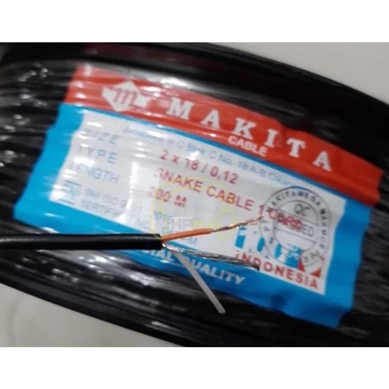 Kabel Audio skerem hitam 1 Rol Makita 200M