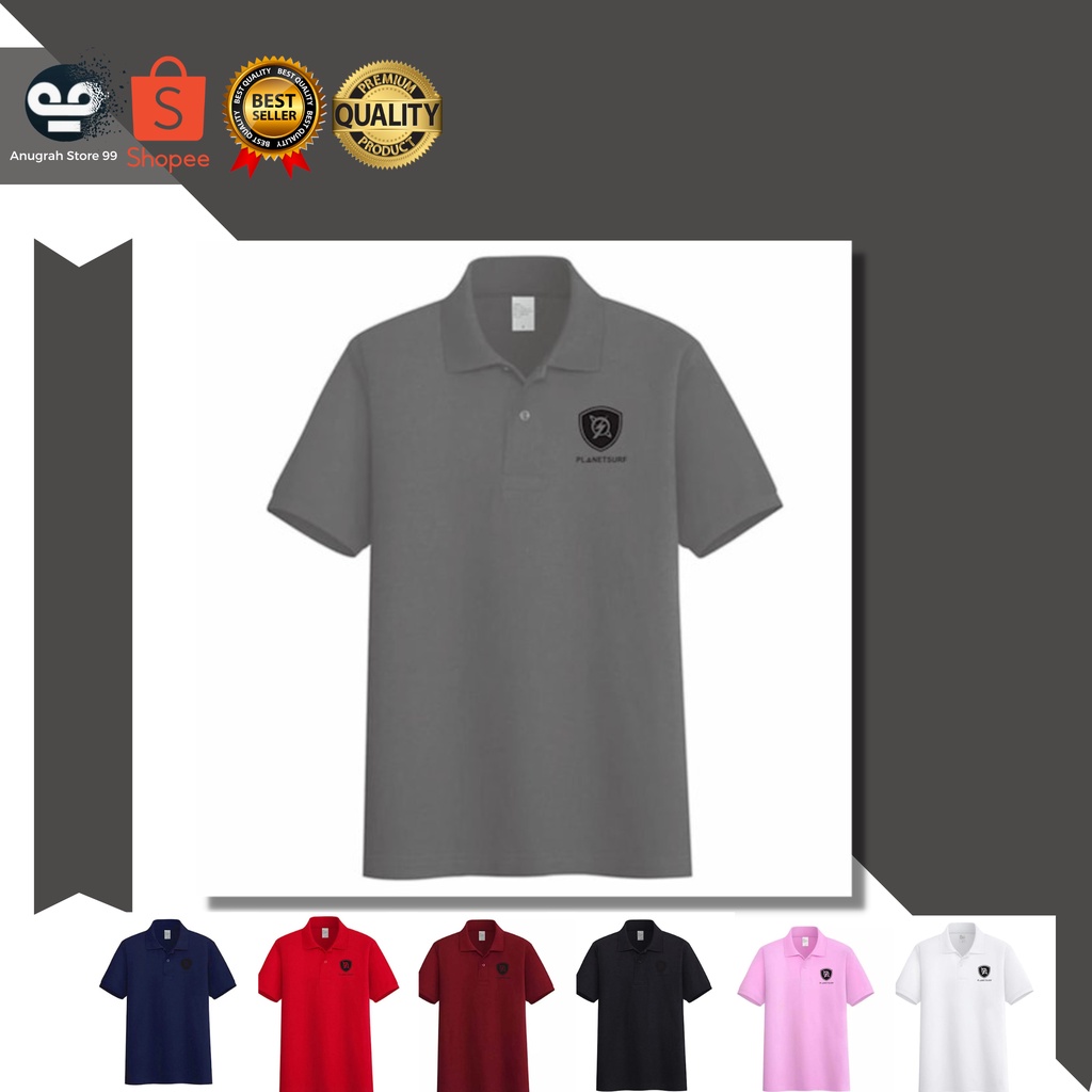 Baju polo Distro Pria Terbaru Planet surf Black - Premium