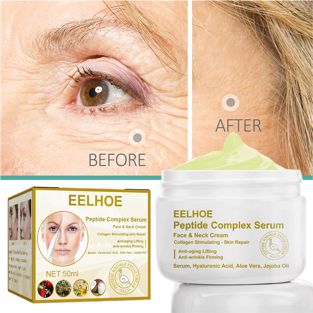 EELHOE Peptide Complex Serum Face Neck Cream Collagen Skin Repair Anti aging Anti wrinkle Collagen Krim Wajah 50ml