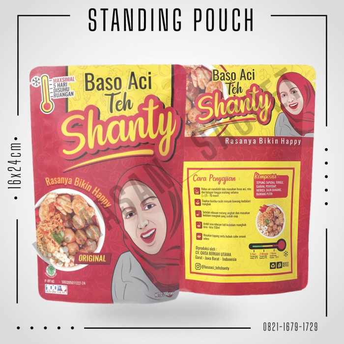 Kemasan Standing Pouch Full Print Ukuran 16x24