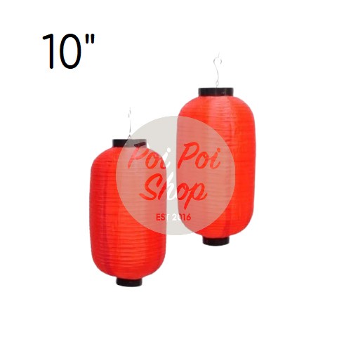 

Lampion Kapsul Jepang 25cm 10 inch Lonjong Panjang Capsule Polos - Merah