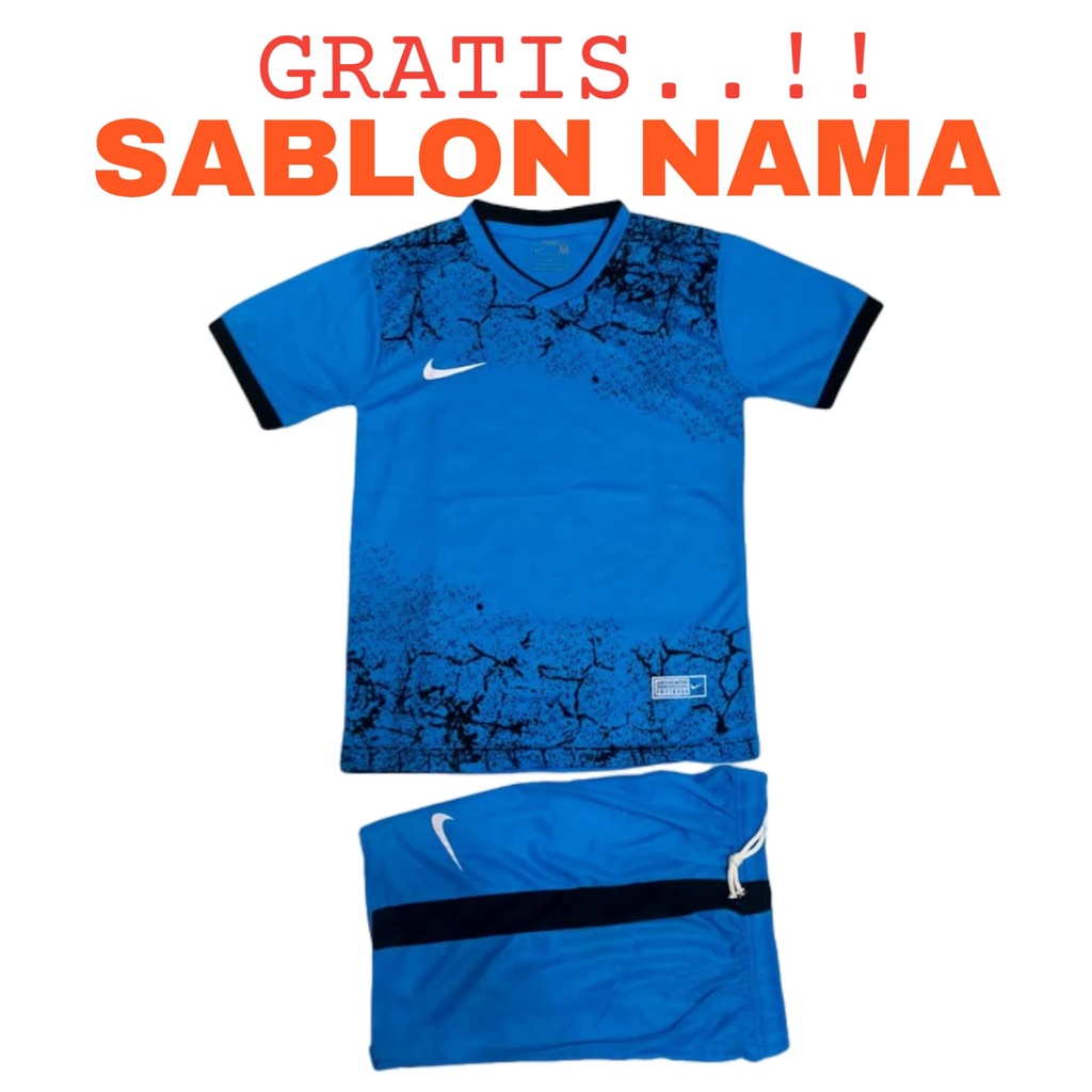 ( FREE SABLON NAMA) Baju olahraga anak laki/perempuan kaos bola futsal badminton volly SD SMP usia 5 - 14 tahun