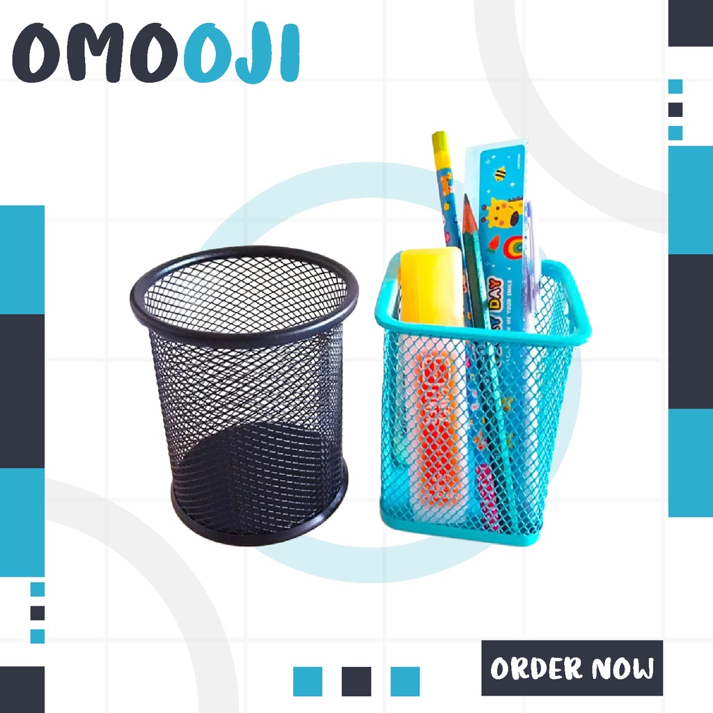 

Omooji - Tempat Pulpen Alat Tulis Besi Jaring Pen Holder Meja Desk Organizer Kotak Pensil R010