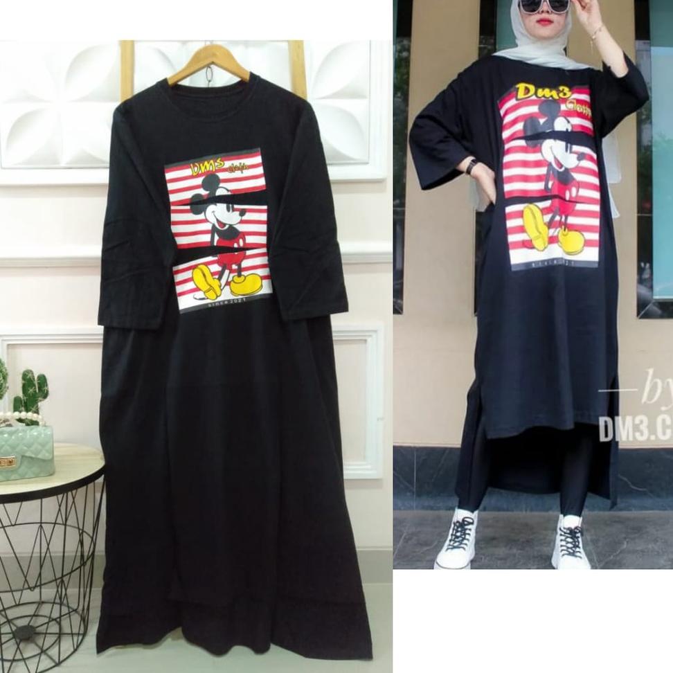 HOT PRODUCT NEW ARRIVAL Long Tunik Full Sablon/Tunik Non Rib/Tunik Kaos Combad/Dress Muslimah/Fashio