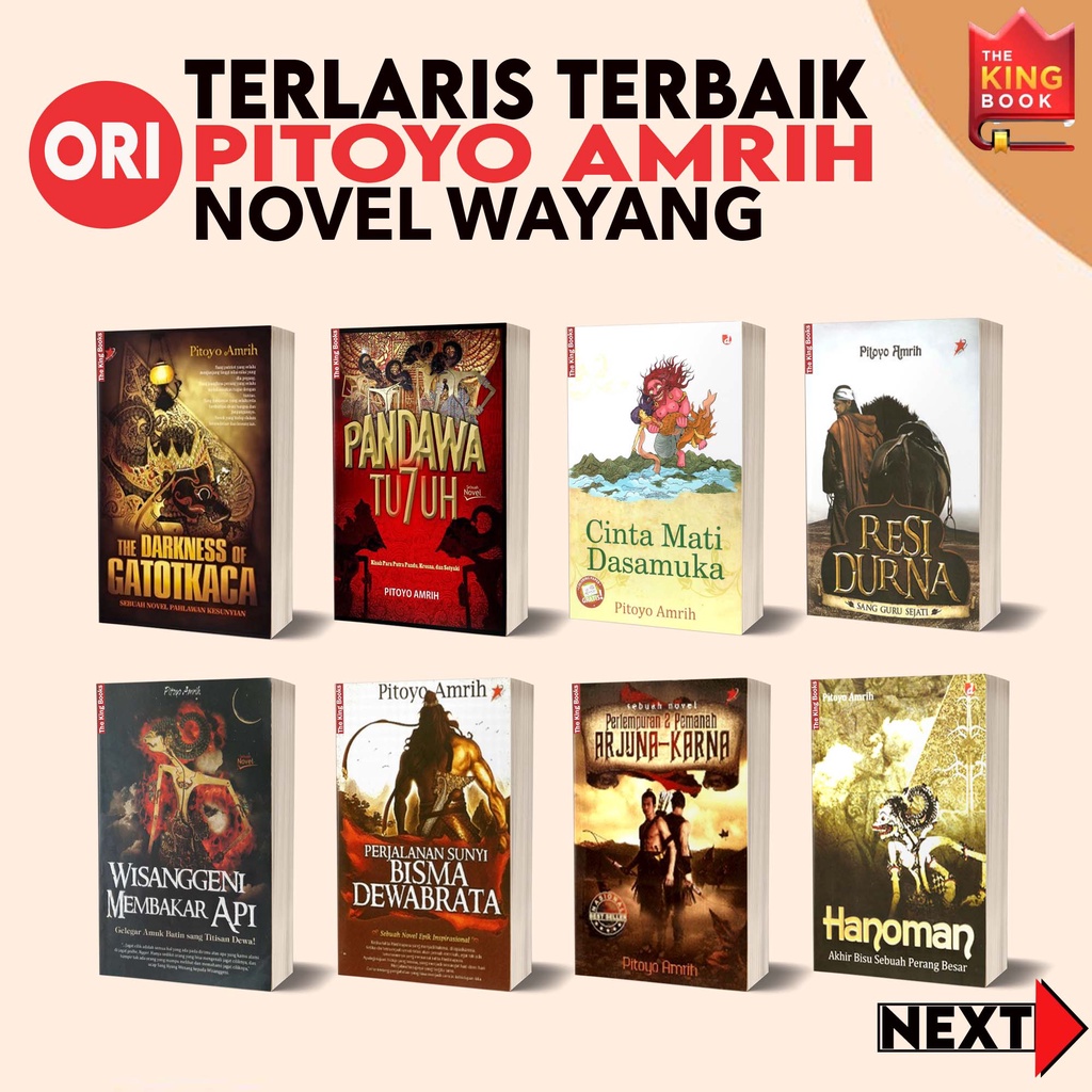 Paket Lengkap Koleksi 12 Buku Novel Wayang Pitoyo Amrih Rama Sinta Resi Durna pandawa tujuh perjalan