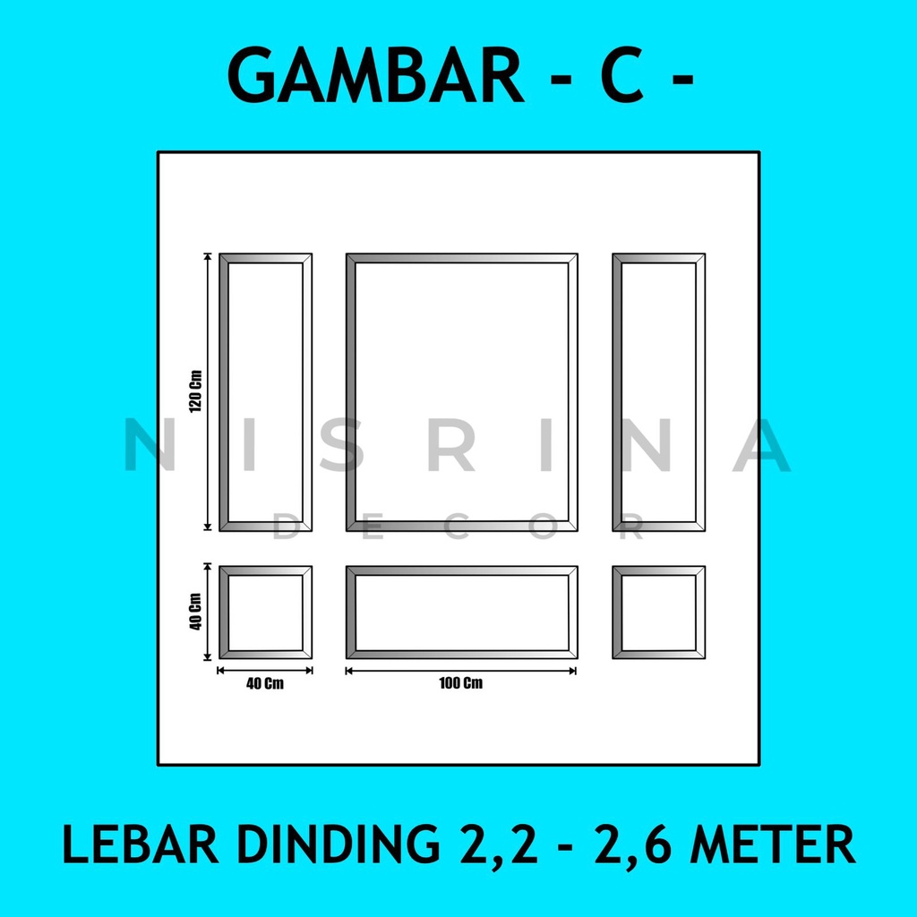 Wall Moulding Premium / Lebar Dinding 2,2 - 2,6 Meter