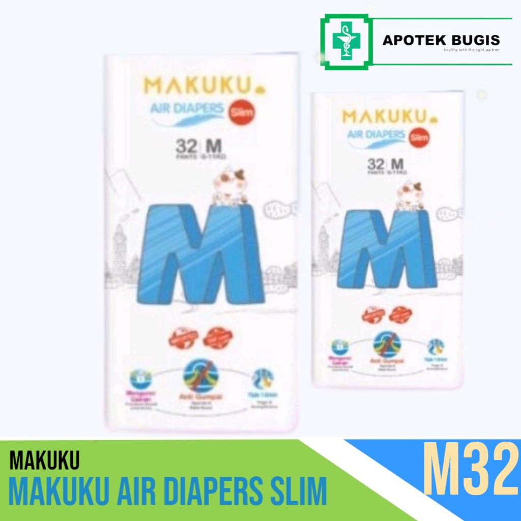 Makuku Air Diapers Slim Tipe Celana  S38 M32 L34 XL32 XXL28 Pants Popok