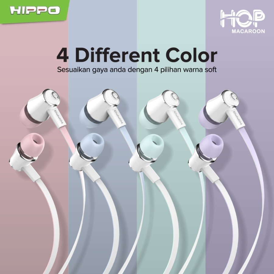 Headset HIPPO HOP Macaroon Handsfree Earphone BOX Isi 12 pcs