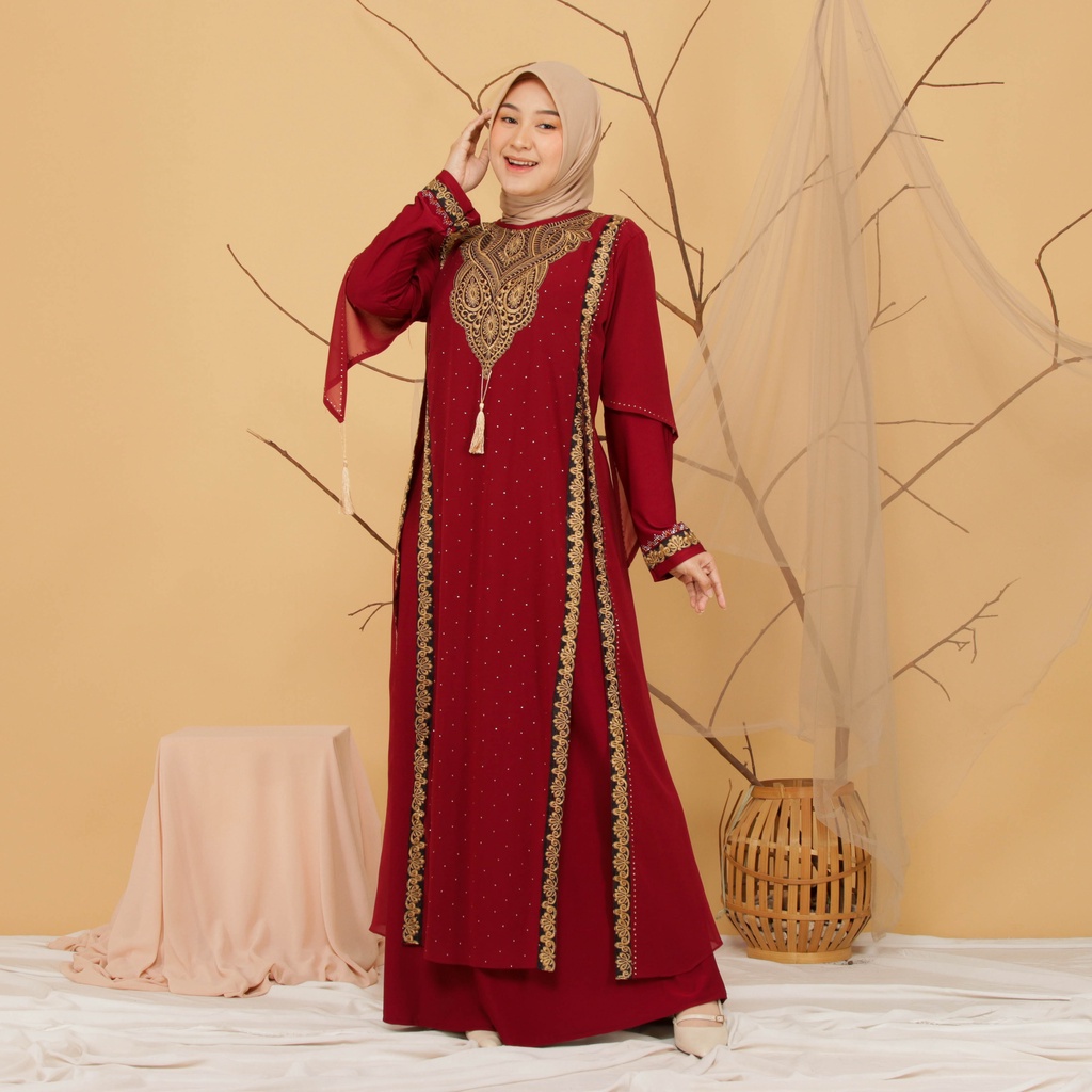 Abiyyuco TA9019 | Gamis Abaya Turki Terbaru 2022 Turkey Mewah Turky Hitam Putih Warna