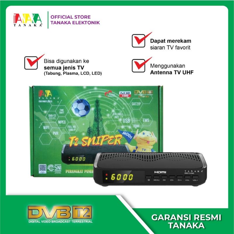 STB Digital DVB T2 Merek Tanaka Type T2 Sniper Hitam