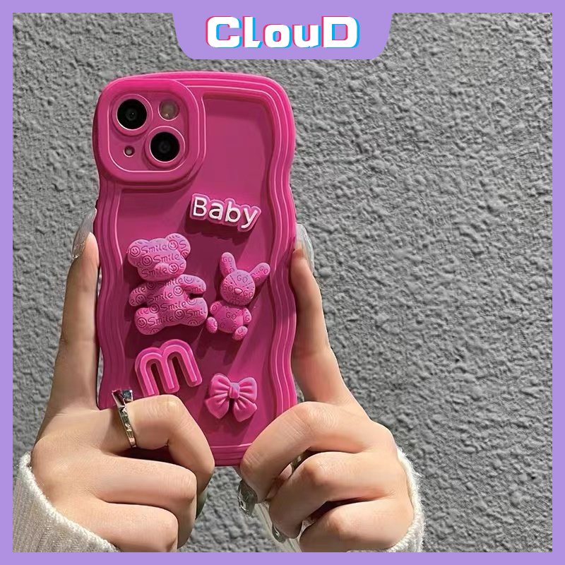 Soft Case Hp Gambar Kartun Beruang 3D Untuk iPhone 11 / 7Plus / XR / X / XS Max / 11 / 12 / 13 / 14pro Max / 8 / 14plus / SE 2020