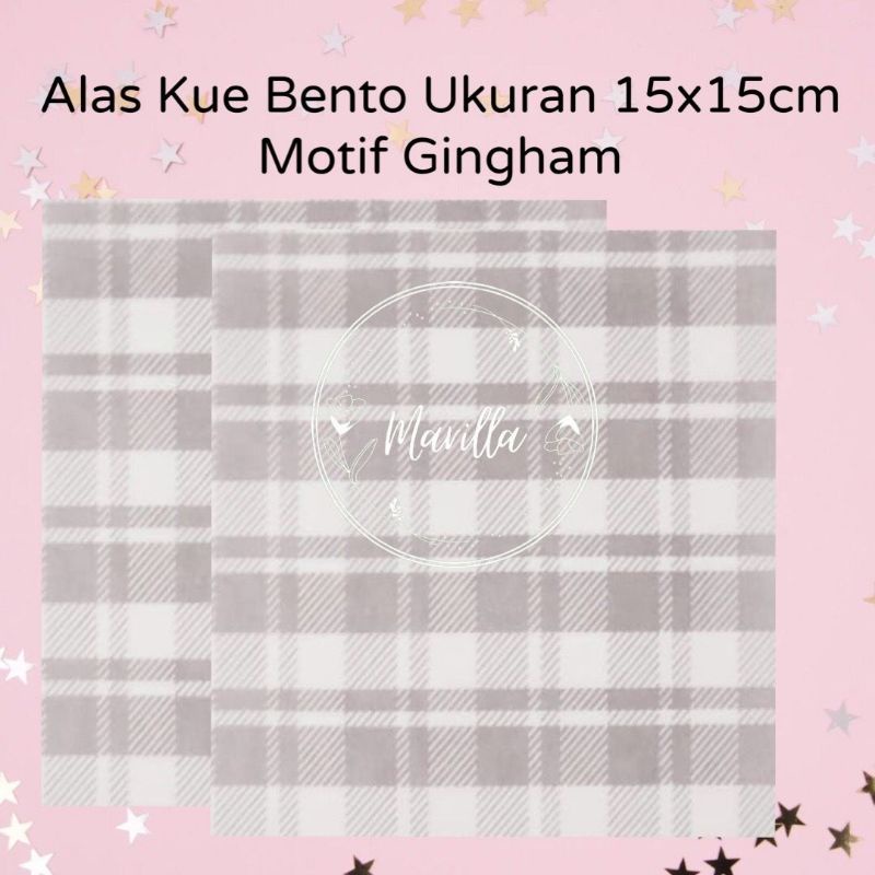 KERTAS ALAS KUE ROTI BAKING PAPER KOREA BENTO CAKE FOODGRADE MOTIF GINGHAM