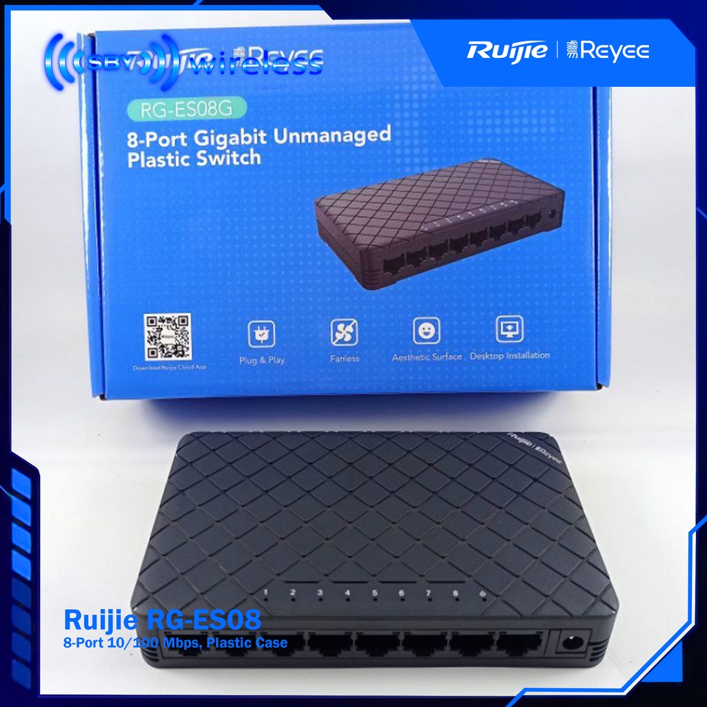 RUijie Reyee RG-ES08G Switch Hub 8 Port GIGABIT Plastic case