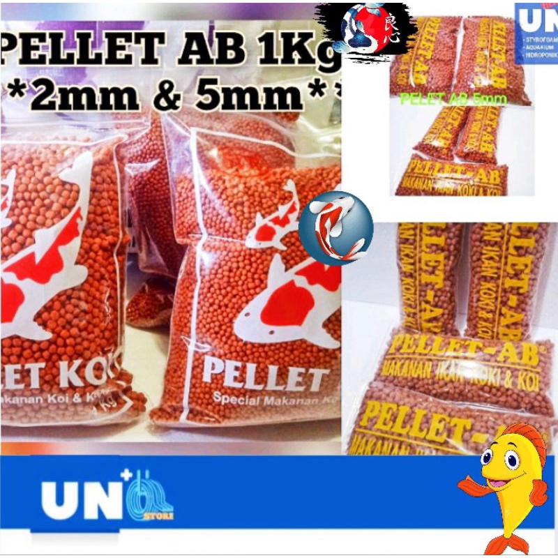 PELET AB/ PELLET AB [1,2 dan 5mm] 200/500/1000gr Pakan ikan Hias, Koi, Koki, lele dan ikan ternak lainnya