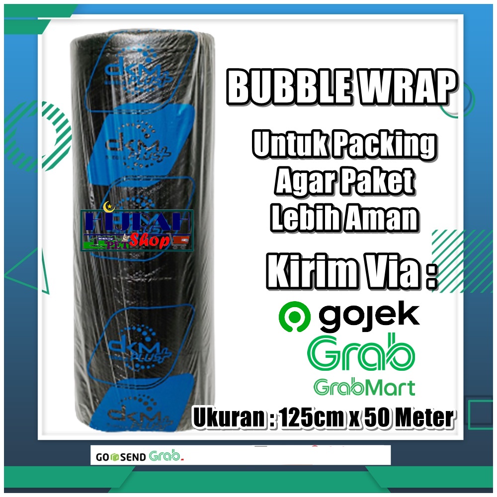 

Plastik Bubble Wrap Pembungkus Paket Agar Lebih Aman Tidak Mudah Rusak 1 Roll Kualitas Premium Lebih Kuat Warna Hitam - Ukuran 125cm x 50Meter - Hijrah Pet