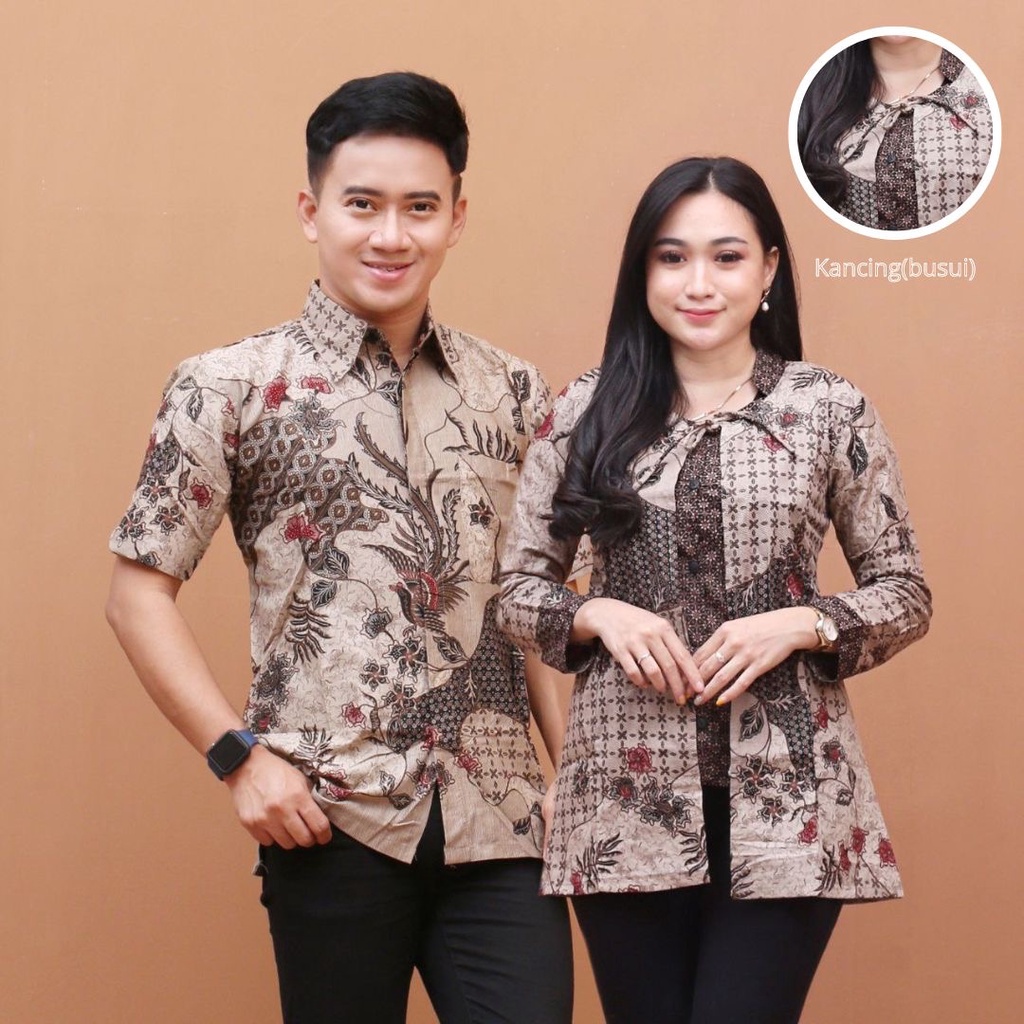 Batik Couple Modern Baju Batik Wanita Atasan Batik Kerja Wanita Blouse Batik Kantor Seragam Batik M L XL XXL