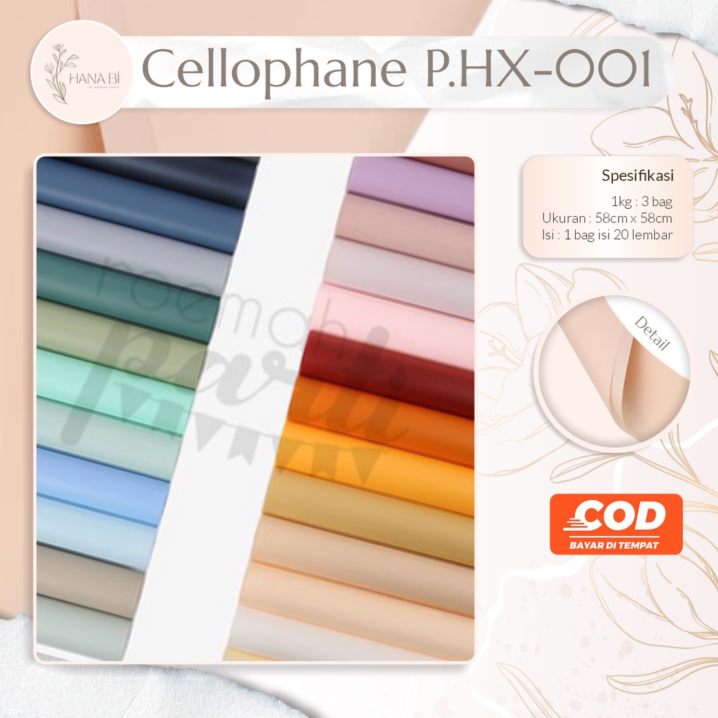 

20 Lembar Cellophane Wrapping Paper Kertas Buket Bunga Korea Cellophane Paper Flower Wrapping Paper Kado Party P.HX-001