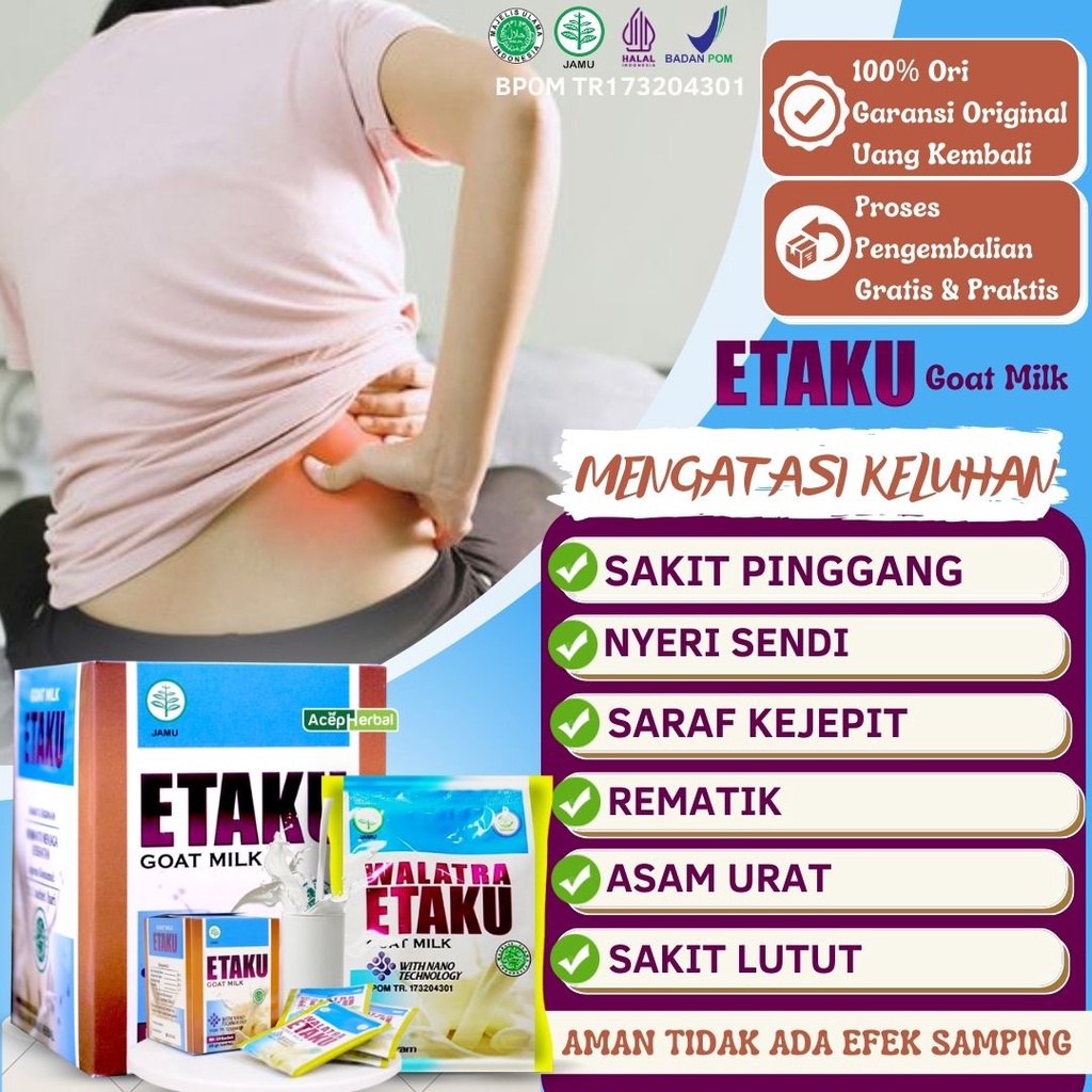

Susu Kambing Etaku Obat Sakit Pinggang Nyeri Sendi Saraf Kejepit Rematik Asam Urat Encok Obat Nyeri Lutut Etaku Susu Kambing Etawa Bubuk