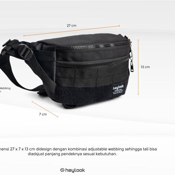 TAS SELEMPANG PRIA ZORRO TAS PRIA DISTRO TAS SLEMPANG MURAH SLING BAG - Hitam