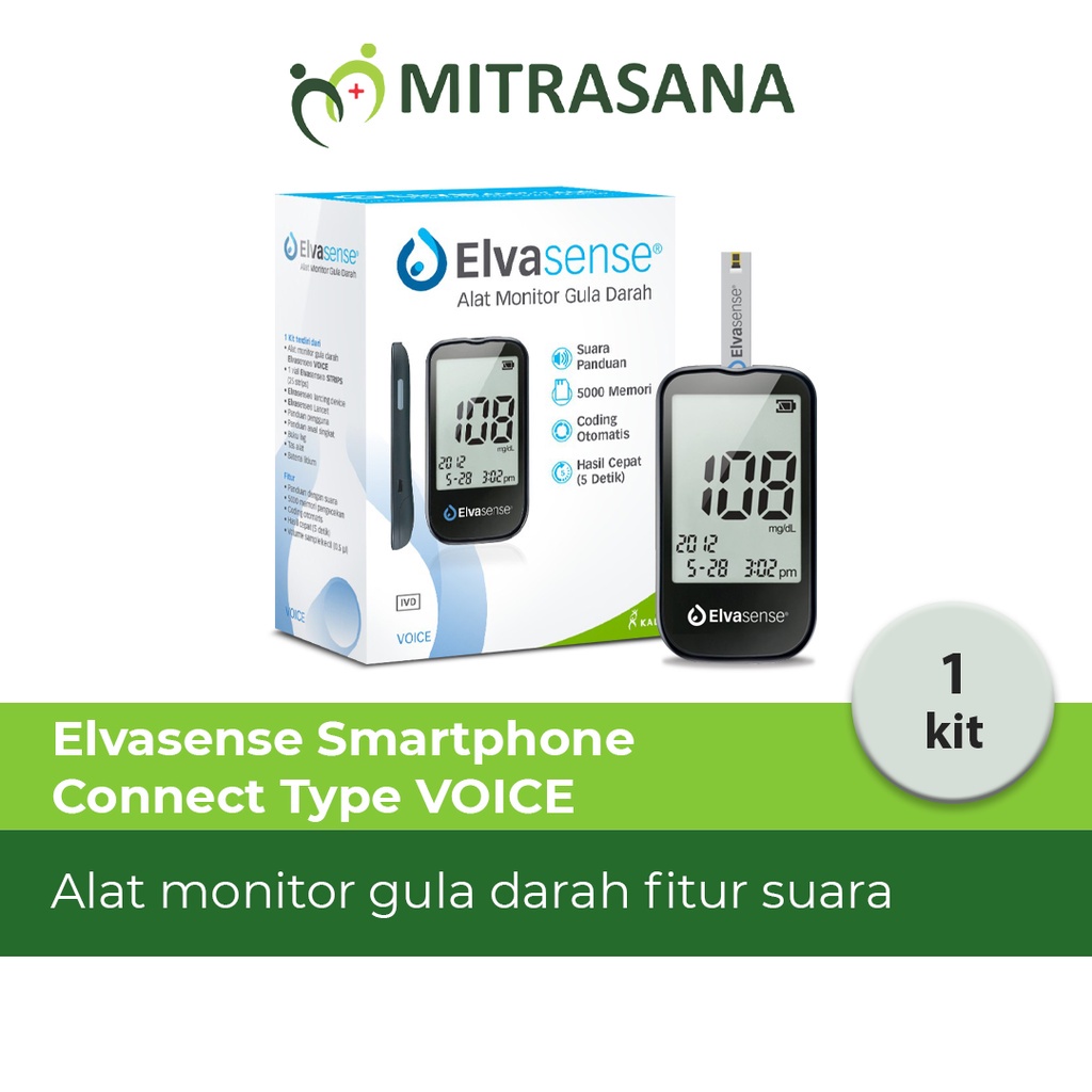 Elvasense Alat Monitor Gula Darah - Starter Kit VOICE