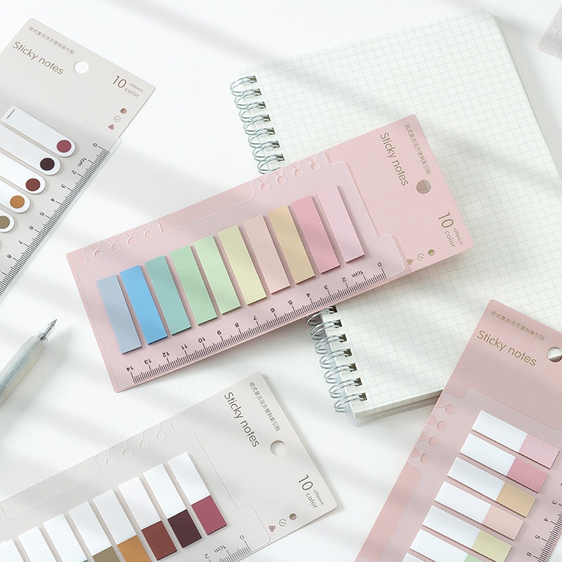 200 Lembar Sticky Note Warna Neon Untuk Penanda Buku / Sekolah / Kantor