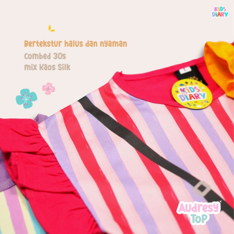 Baju Atasan Kaos Anak Perempuan Bahan Katun Kids Diary Audresy Top