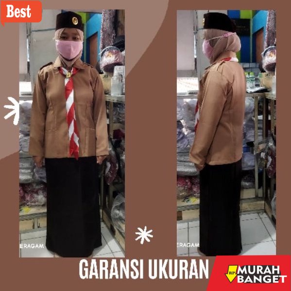baju setelan wanita kekinian 2022 baju rok seragam pramuka starnas GURU PEMBINA PNS rafilo gabardin 