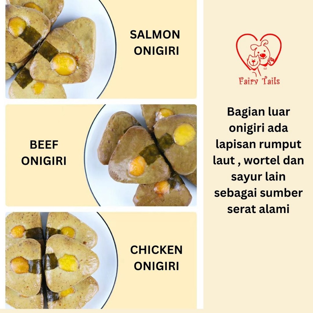 [Premium German Quality] Snack Onigiri Daging Kepal dan Telur Segar Morty’s Choice Untuk Kucing / Cemilan Sehat Untuk Anabul / Breakfast Meat Onigiri with Egg Yolk for Cat Pet