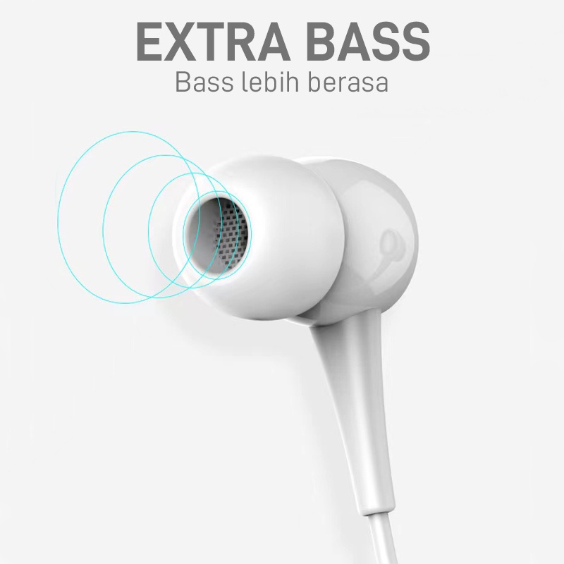 VEGER VX12 Wired In Ear Earphone 3.5mm With Microphone Stereo Extra Bass Handsfree Headset