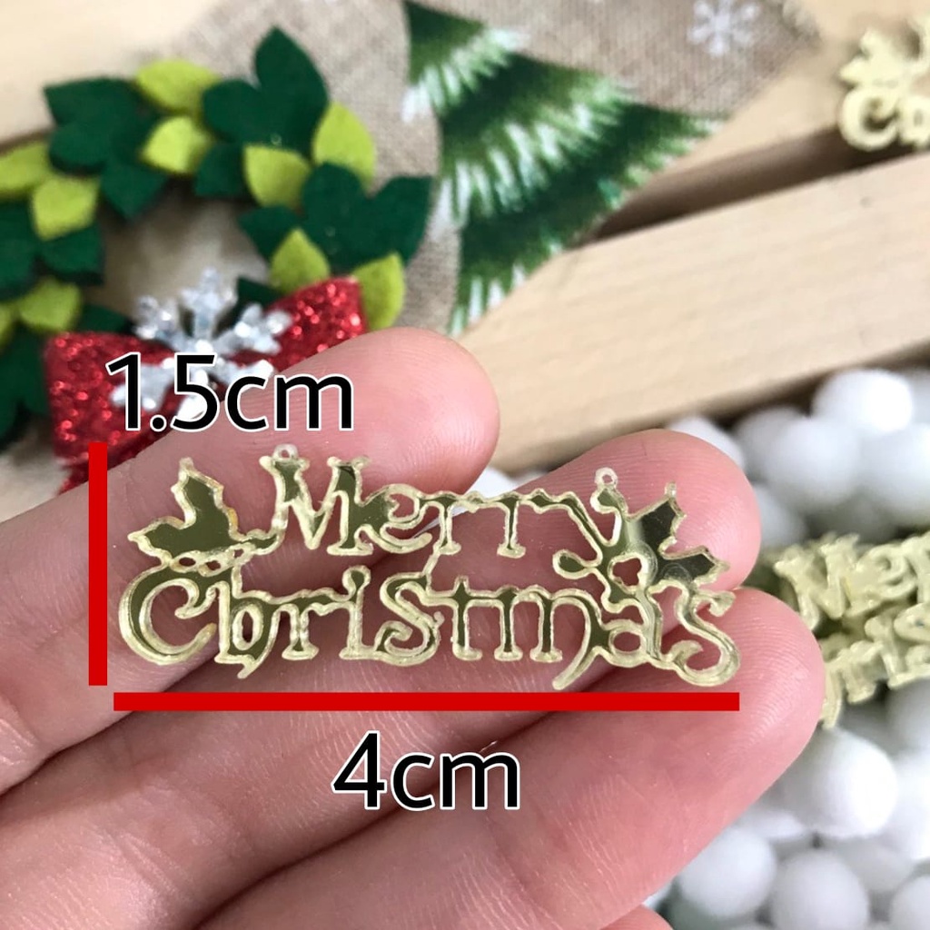 1 BUAH - APLIKASI TULISAN MERRY CHRISTMAS
